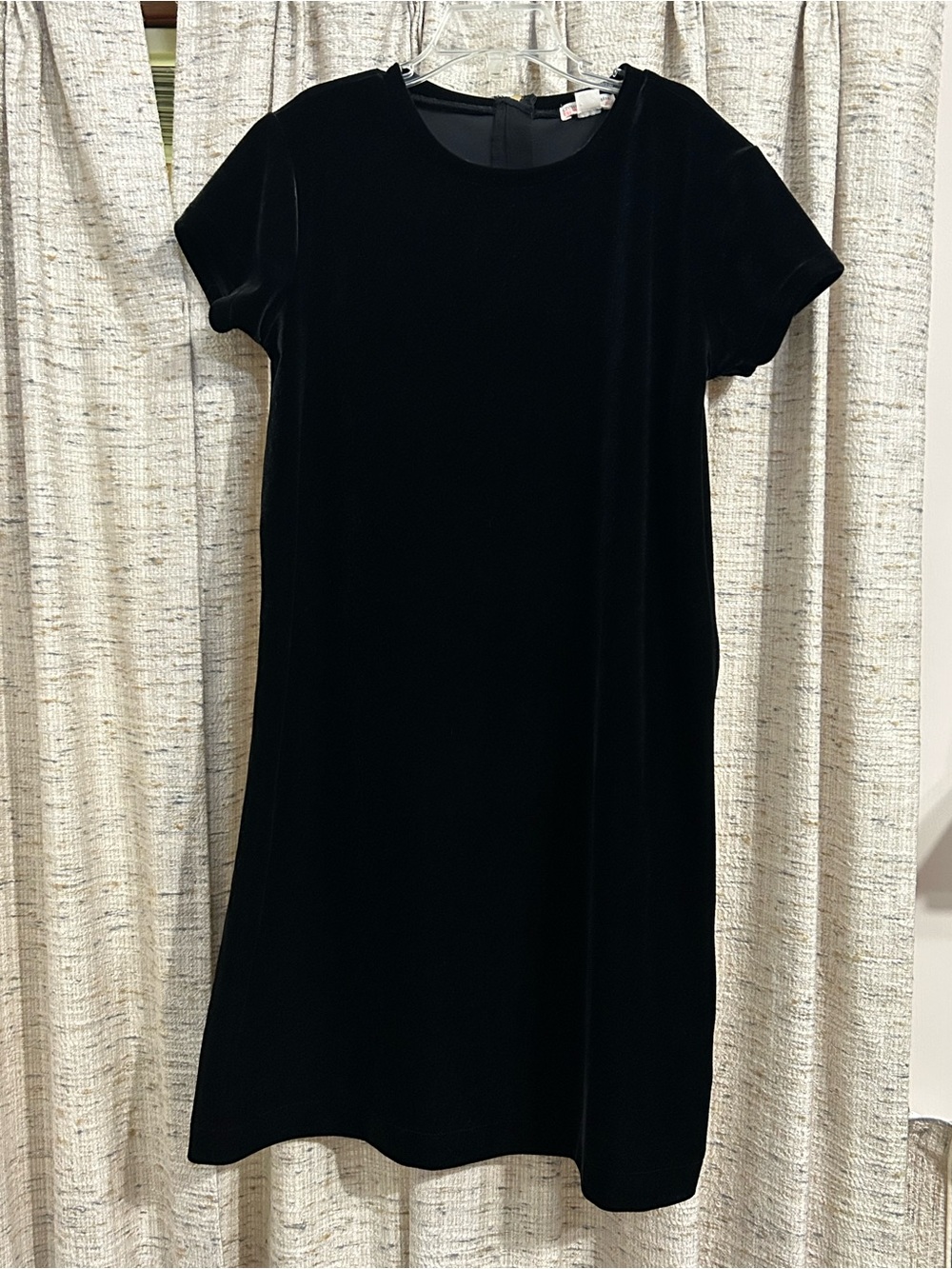 Crewcuts Girls Black Velvet Short Cap Sleeve Back Zip Dress Size 10